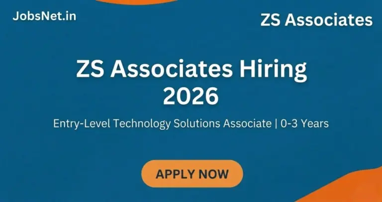 ZS Associates Hiring 2026: Entry-Level Technology Solutions Associate (0-3 Years). Apply Now via JobsNet.in.