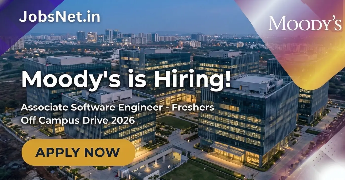 Moody's is hiring Associate Software Engineers (Freshers) for Off Campus Drive 2026. Apply now.