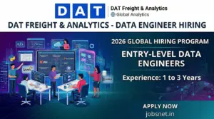 DAT Freight & Analytics hiring Entry-Level Data Engineers (1-3 yrs exp) for 2026 Global Program. Apply at jobsnet.in.
