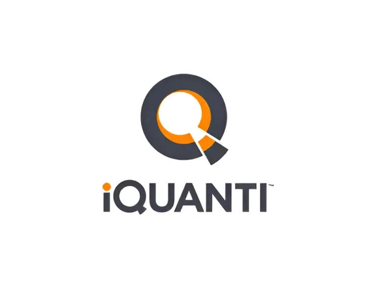 iQUANTI logo with a stylized dark gray and orange Q icon.