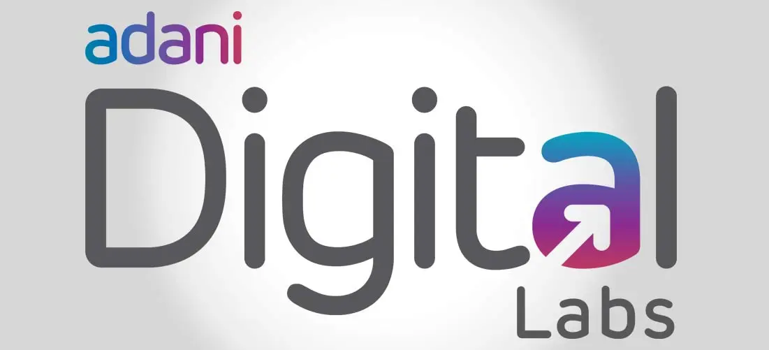 Adani Digital Labs logo with a stylized gradient letter 'a' and an integrated upward arrow.