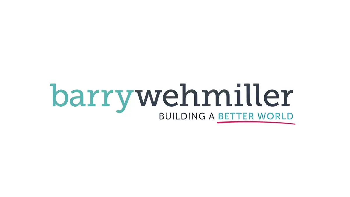 Barry-Wehmiller logo: 'barry' in teal, 'wehmiller' dark, tagline 'BUILDING A BETTER WORLD' with red, underlined 'BETTER'.
