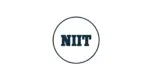 NIIT logo: Dark blue block letters "NIIT" inside a thin dark blue circle on a white background.