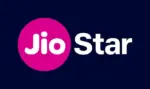 Jio Star logo: white "Jio" in pink circle, white "Star" text on a dark blue background.