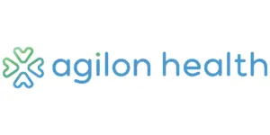 agilon health logo featuring lowercase blue text and a green and blue stylized icon